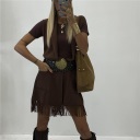 gilet lungo con frange place